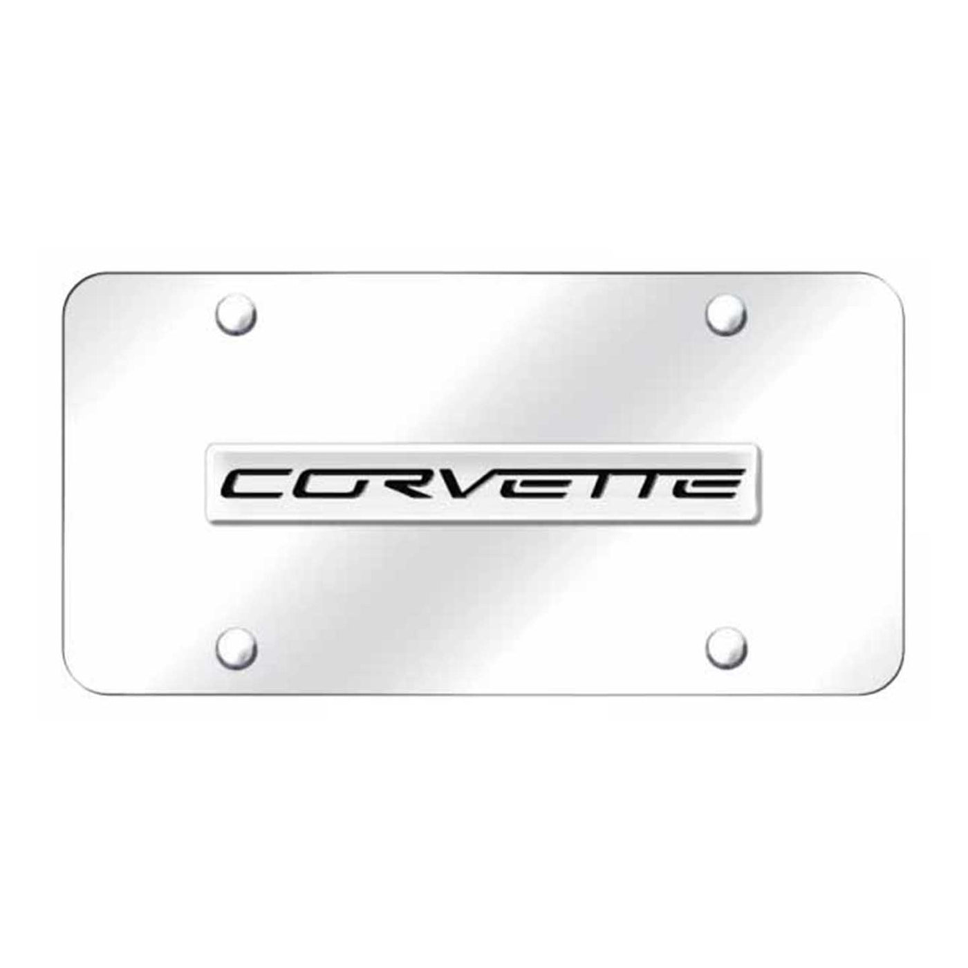Corvette C6 Name License Plate - Chrome on Mirrored