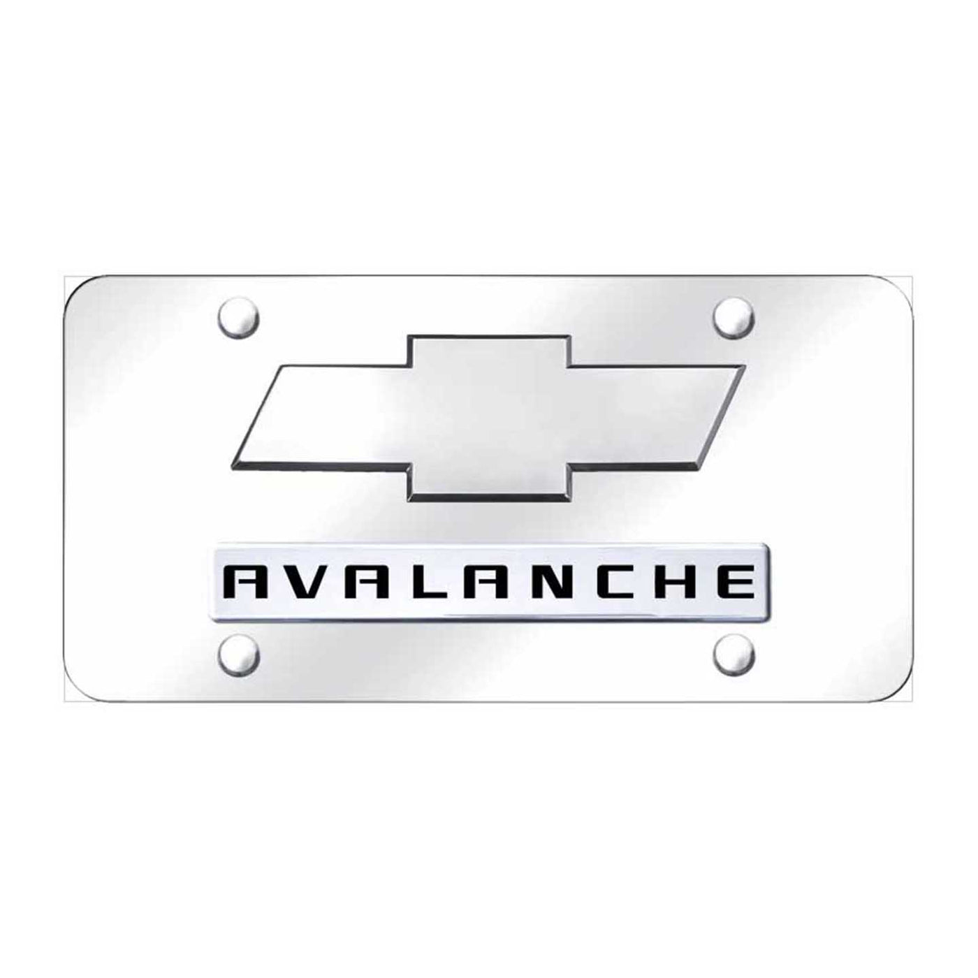 Dual Avalanche (New) License Plate - Chrome on Mirrored