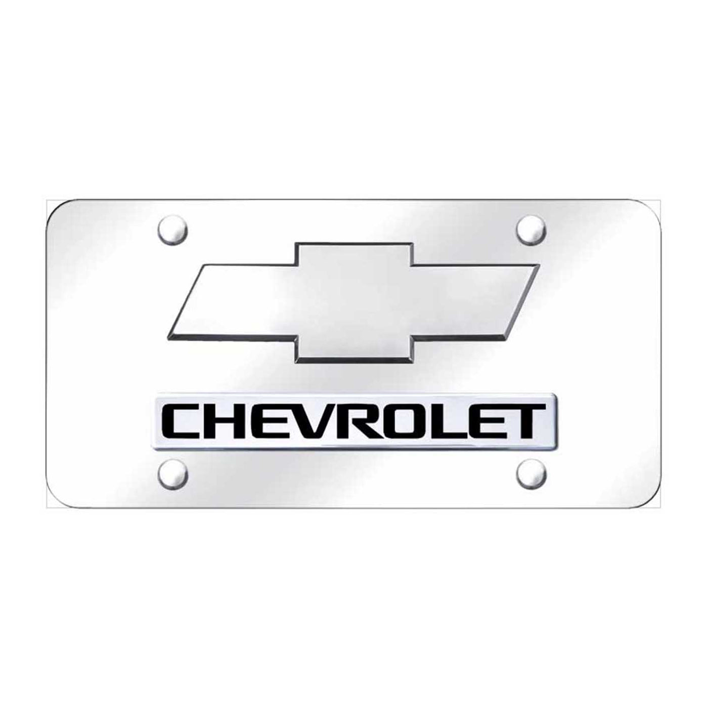 Dual Chevrolet (New) License Plate - Chrome on Mirrored