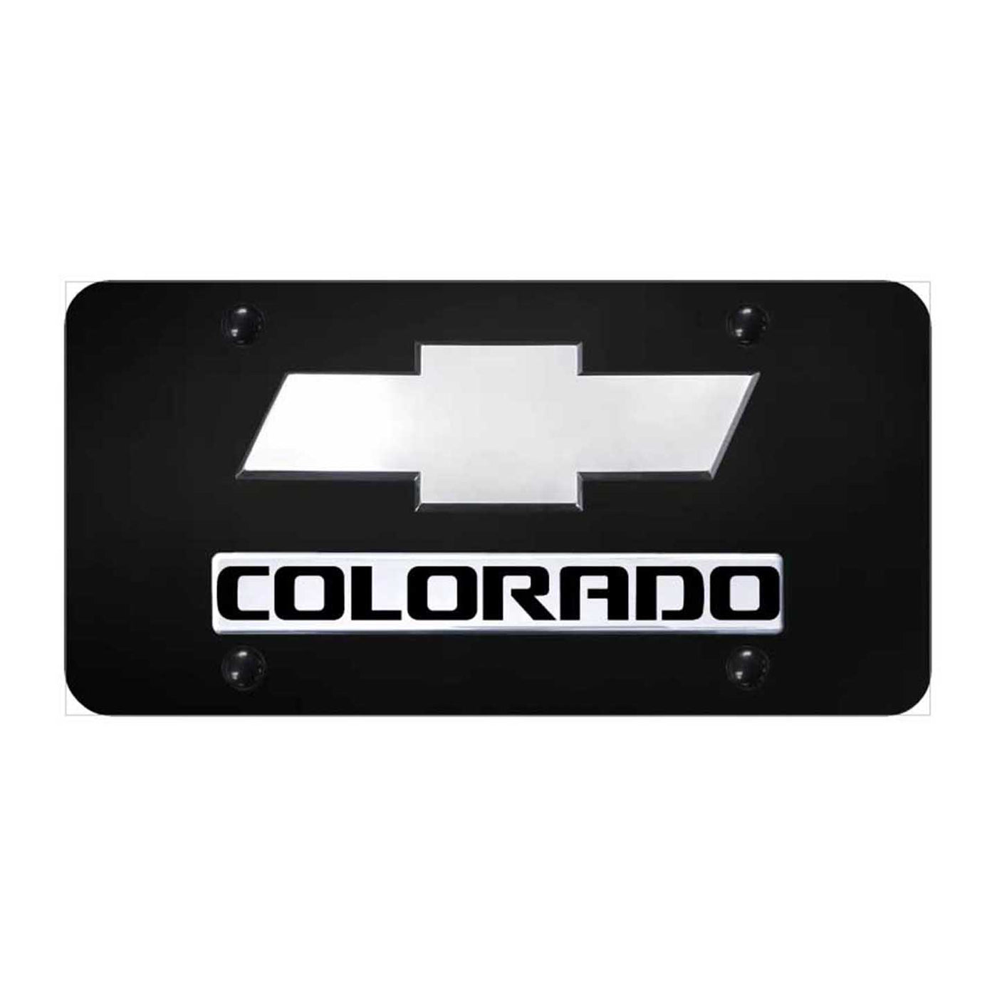 Dual Colorado (New) License Plate - Chrome on Black