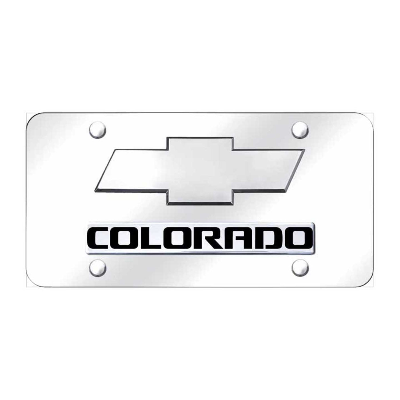 Dual Colorado (New) License Plate - Chrome on Mirrored