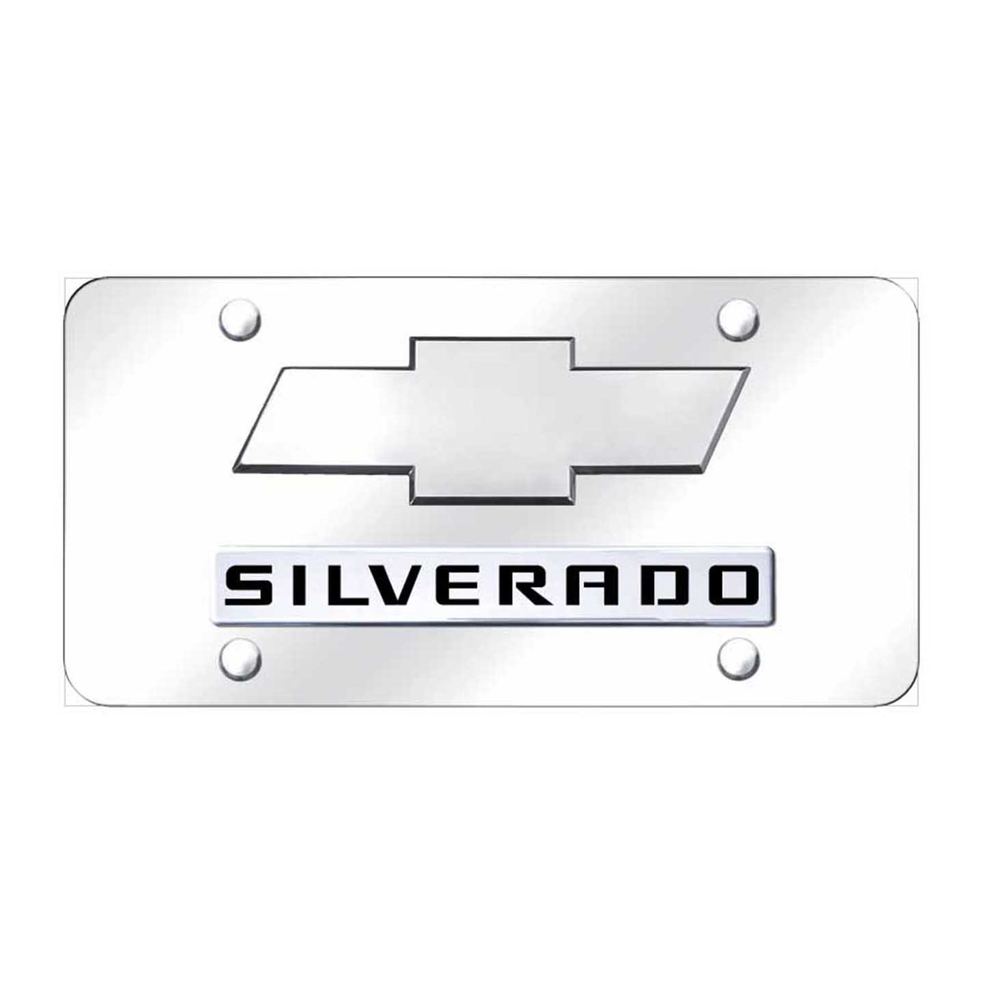 Dual Silverado (New) License Plate - Chrome on Mirrored