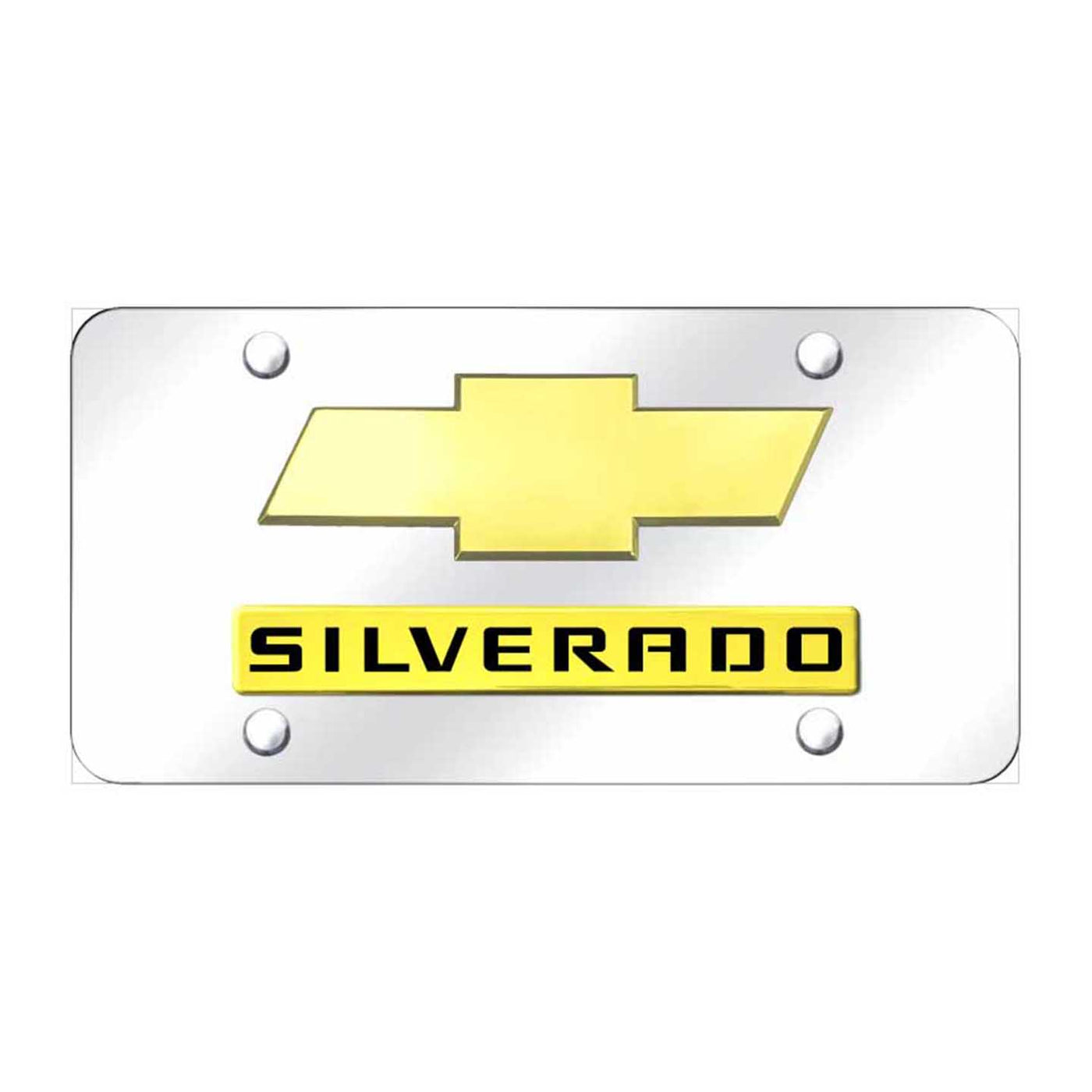 Dual Silverado (New) License Plate - Gold on Mirrored