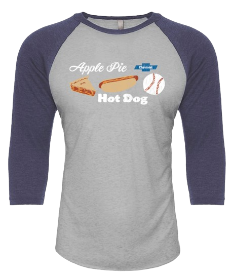 Dark Gray Chevrolet Apple Pie Graphic Baseball Tee
