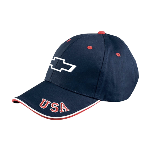 Dark Slate Gray Chevrolet Bowtie Red White & Blue USA Hat