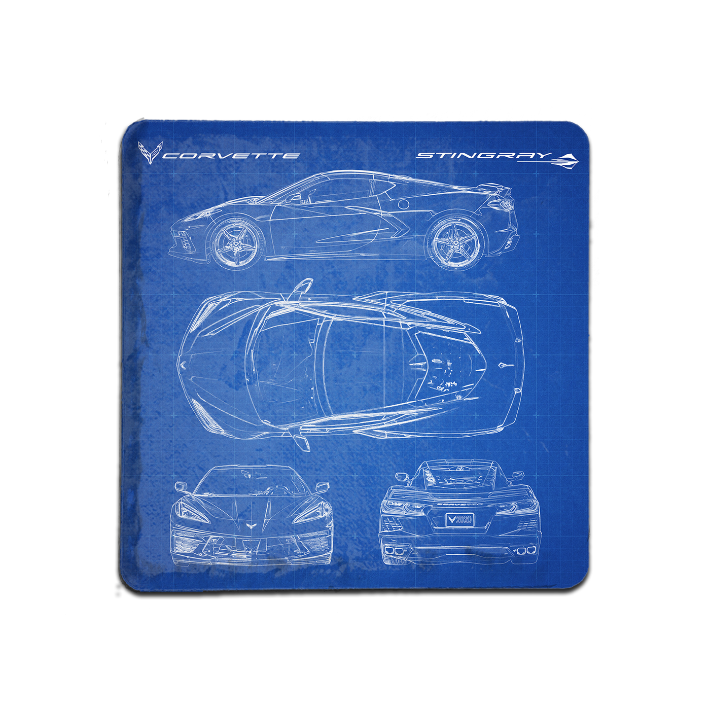Corvette C8 - Blueprint Coaster