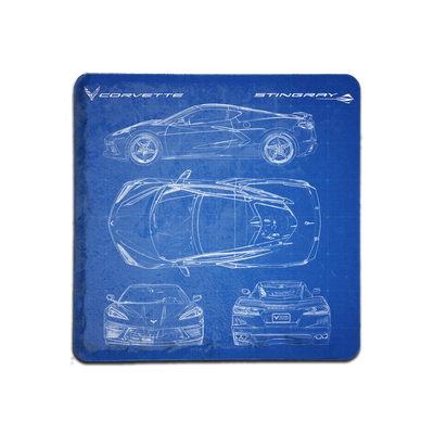 Corvette C8 - Blueprint Coaster