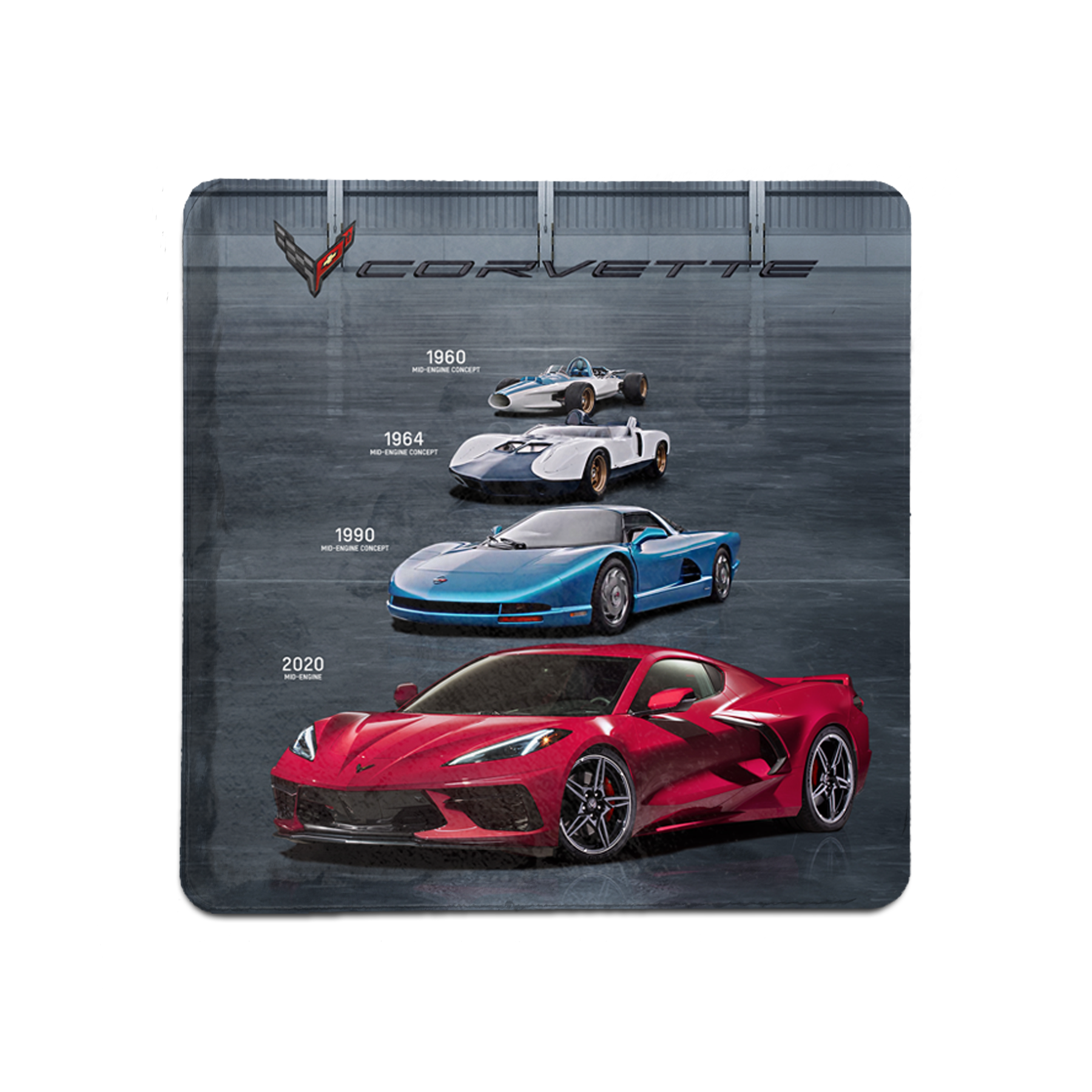 Dark Slate Gray Corvette C8 - Mid-Engine Concepts Coaster