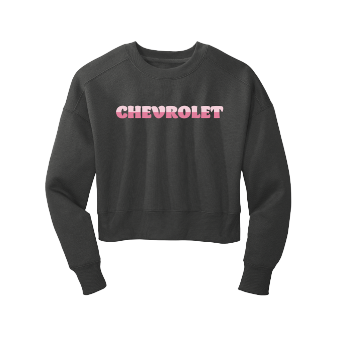 Dark Slate Gray Chevrolet Women's Cropped Crewneck