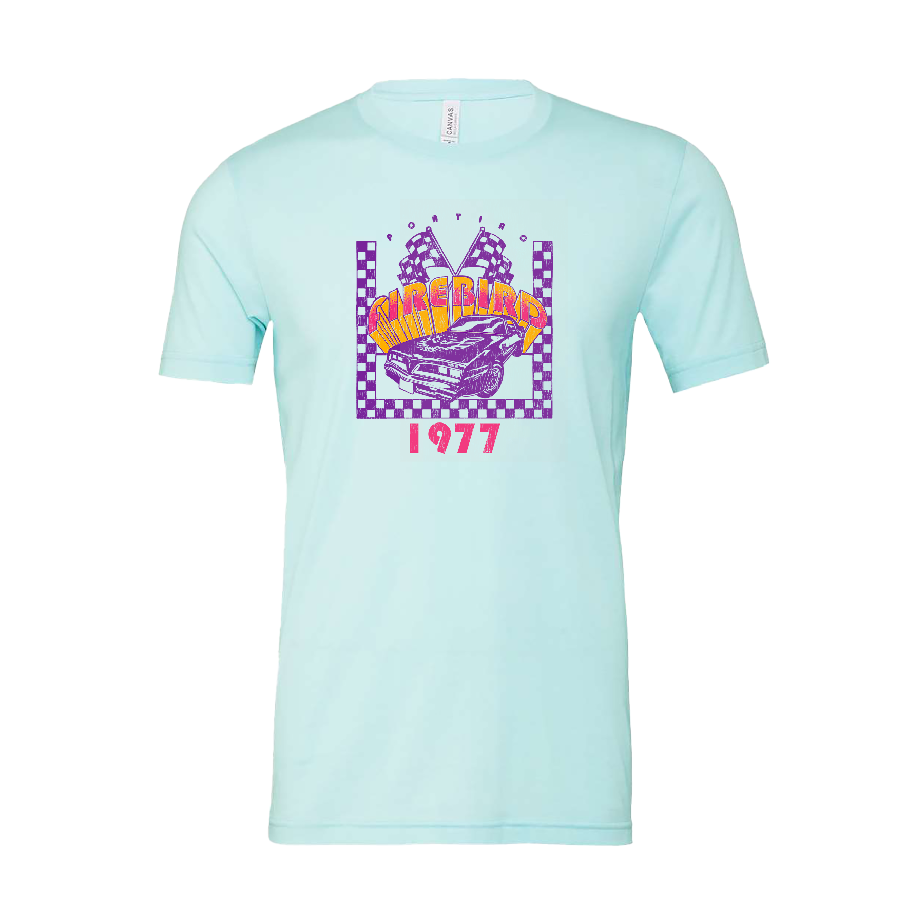 Light Gray Vintage Firebird 1977 Bright Graphic T-Shirt