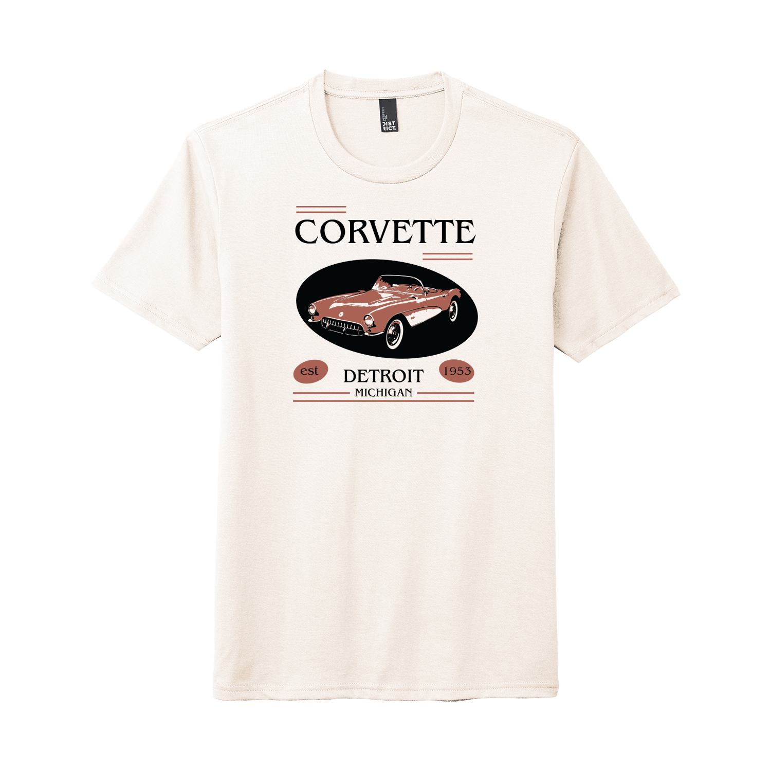 Corvette Detroit Retro Oval Graphic T-Shirt