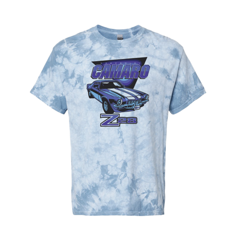 Light Steel Blue Vintage Camaro Z28 Unisex Tie Dye T-Shirt
