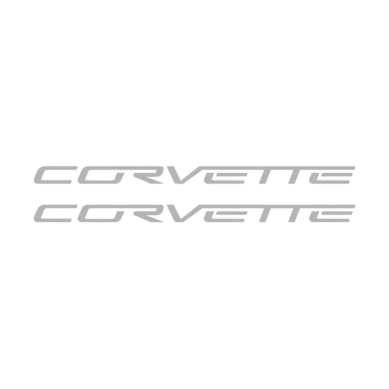Gray C6 Corvette Headlight Vinyl Decals - Corvette Script