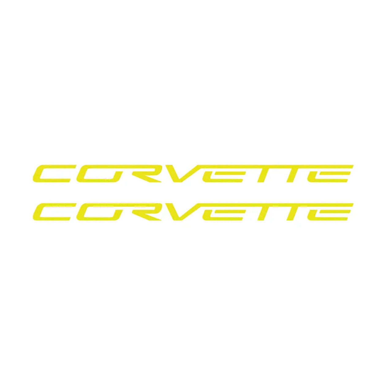 Gold C6 Corvette Headlight Vinyl Decals - Corvette Script