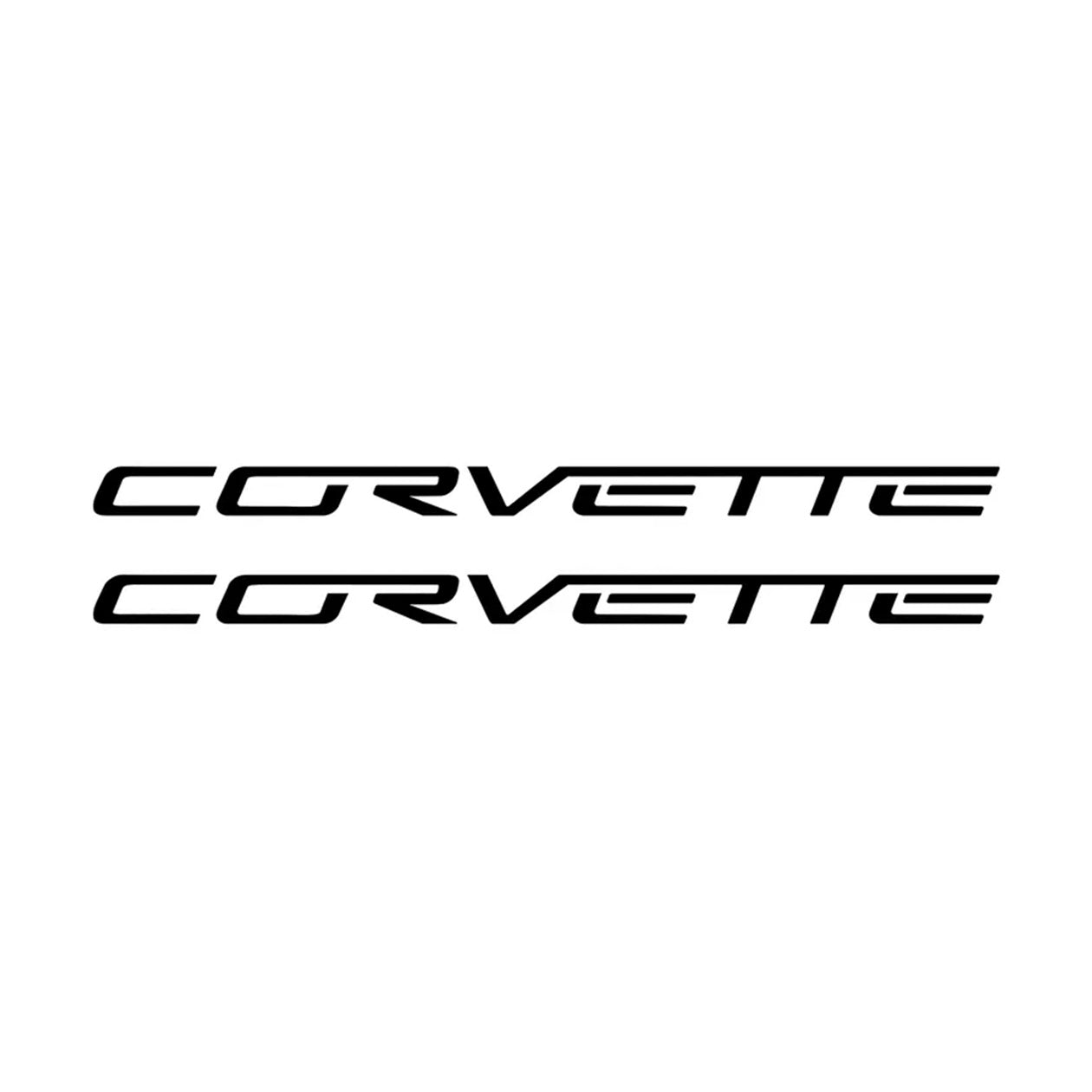 Black C6 Corvette Headlight Vinyl Decals - Corvette Script