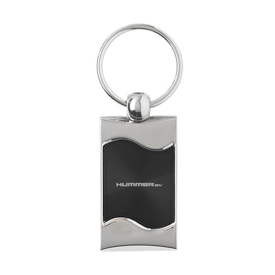 Dark Slate Gray Hummer EV Silver Wave Keychain