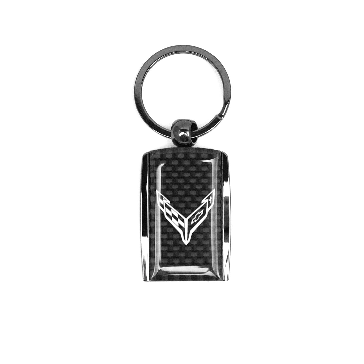 Dark Slate Gray Corvette Carbon Fiber Keychain