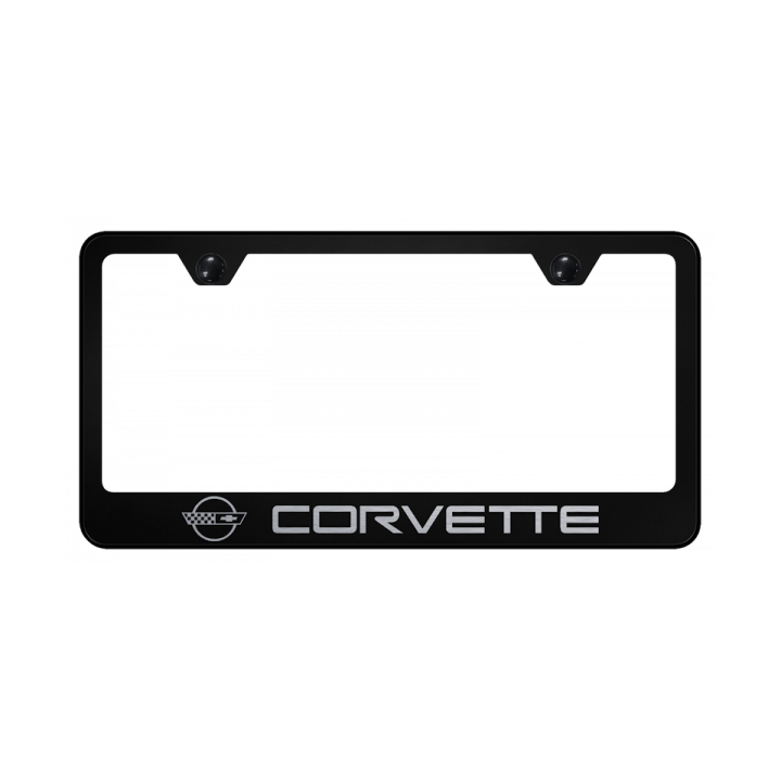 Corvette C4 Stainless Steel Frame - Laser Etched Black