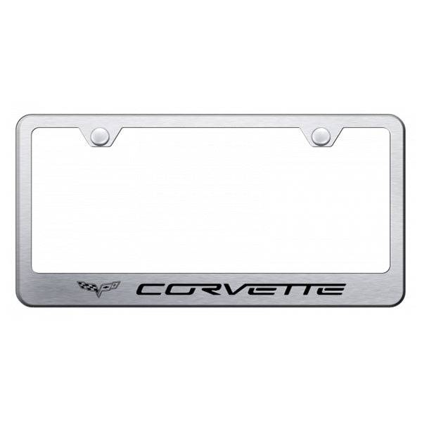 Corvette C6 Stainless Steel Frame - Laser Etched Brushed