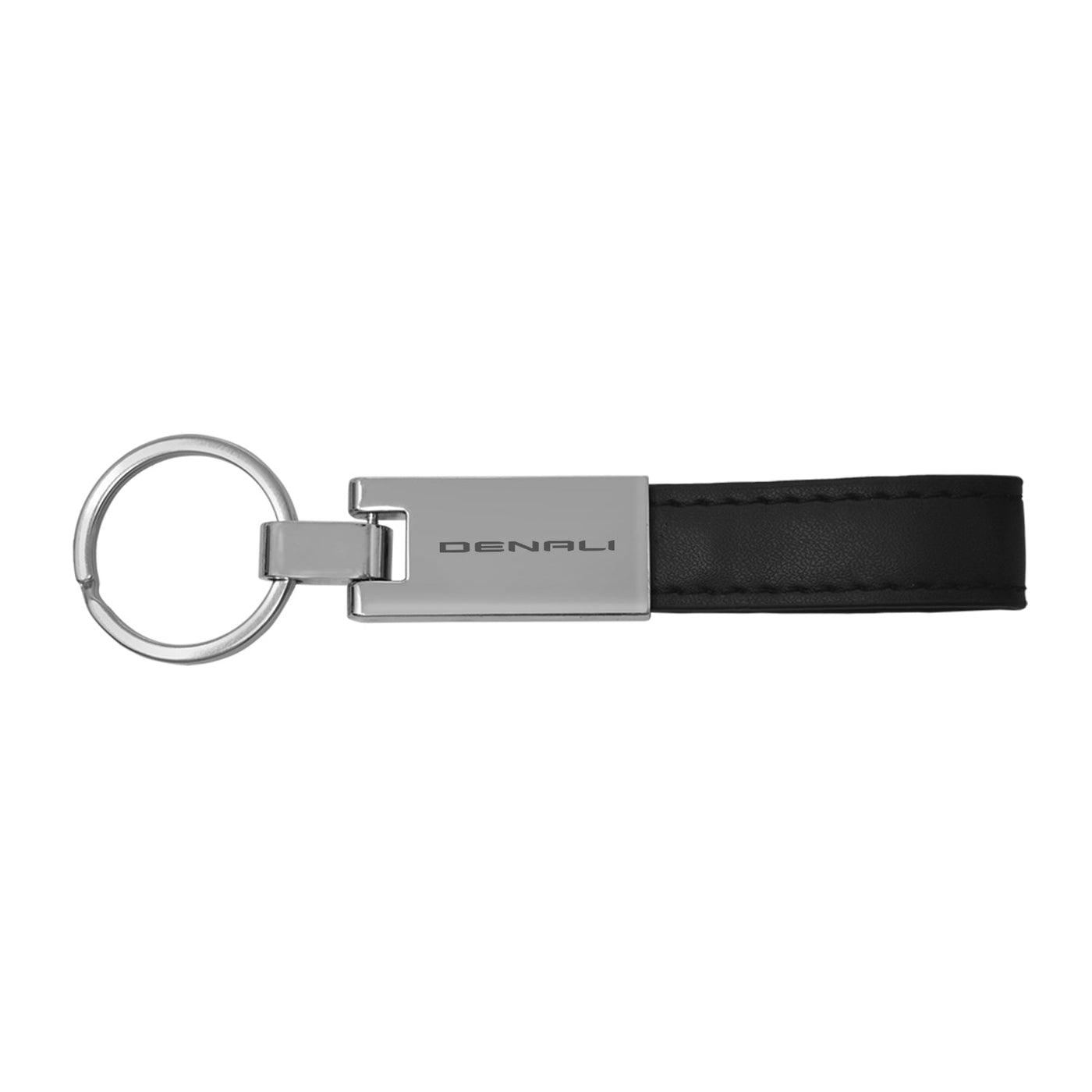 Dark Gray Denali Leather Loop Strap Keychain
