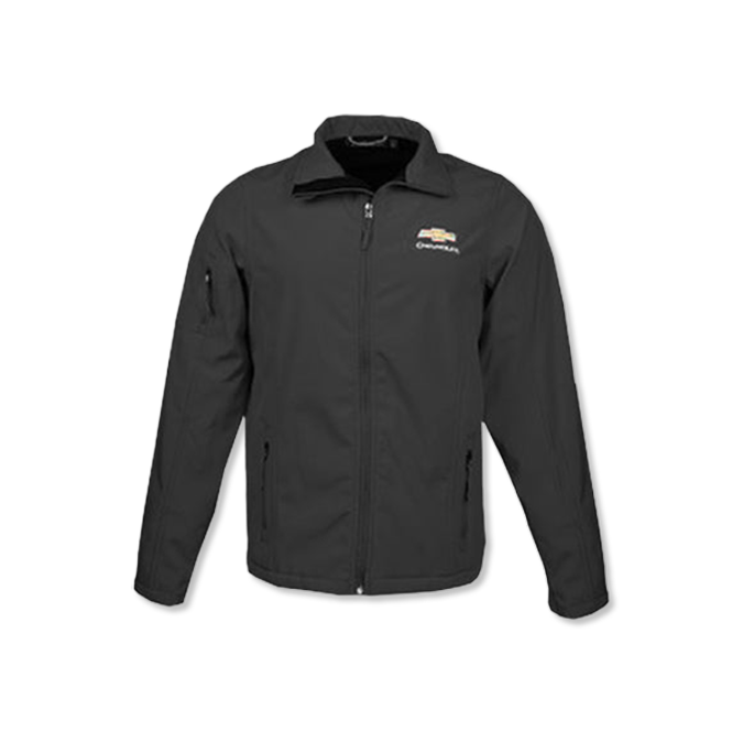 Dark Slate Gray Men's Chevrolet Gold Bowtie Soft Shell Jacket