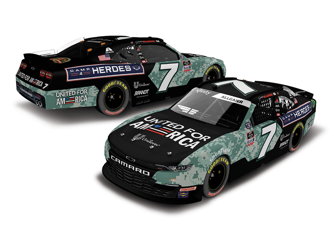 Justin Allgaier 2021 United for America Military 1:24 Diecast