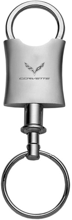 Gray Corvette Curved Ring Top Keychain