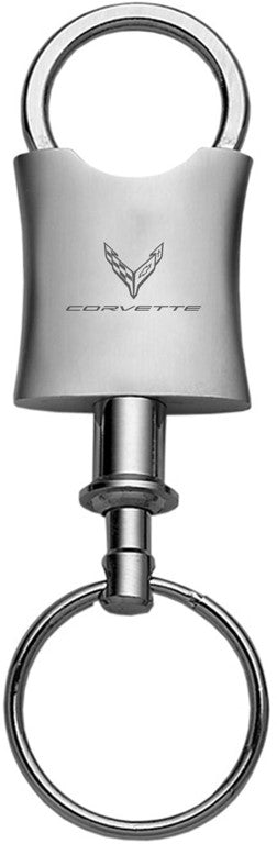 Gray Corvette Curved Ring Top Keychain