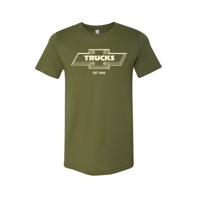 Dark Olive Green Chevy Trucks Bolt Bowtie T-Shirt