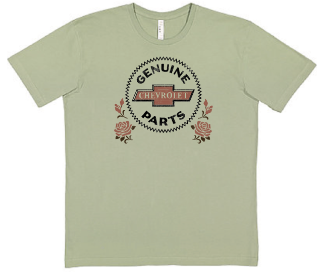 Dark Gray Chevrolet Genuine Parts Roses T-Shirt