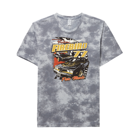 Dark Gray Vintage Pontiac Firebird '77 Unisex Tie Dye T-Shirt