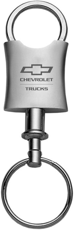 Gray Chevrolet Curved Ring Top Keychain