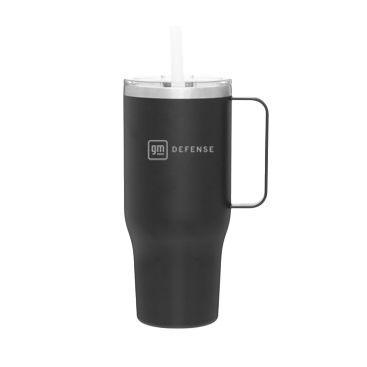 Dark Slate Gray GM Defense Stainless Steel Water Tumbler with Straw
