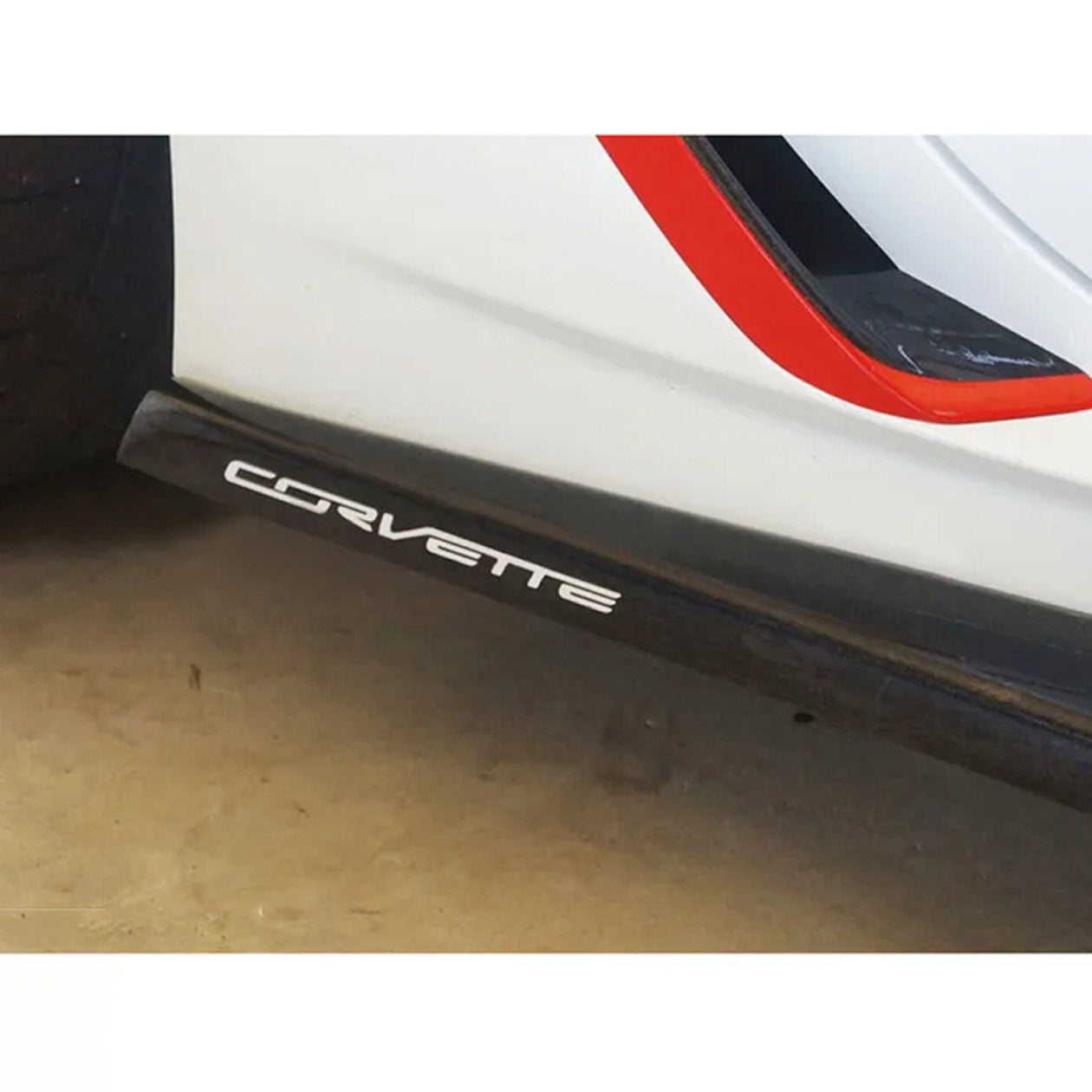 C6 - C8 Corvette Side Skirt Vinyl Decals - Corvette Script