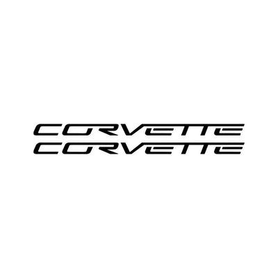 C6 - C8 Corvette Side Skirt Vinyl Decals - Corvette Script