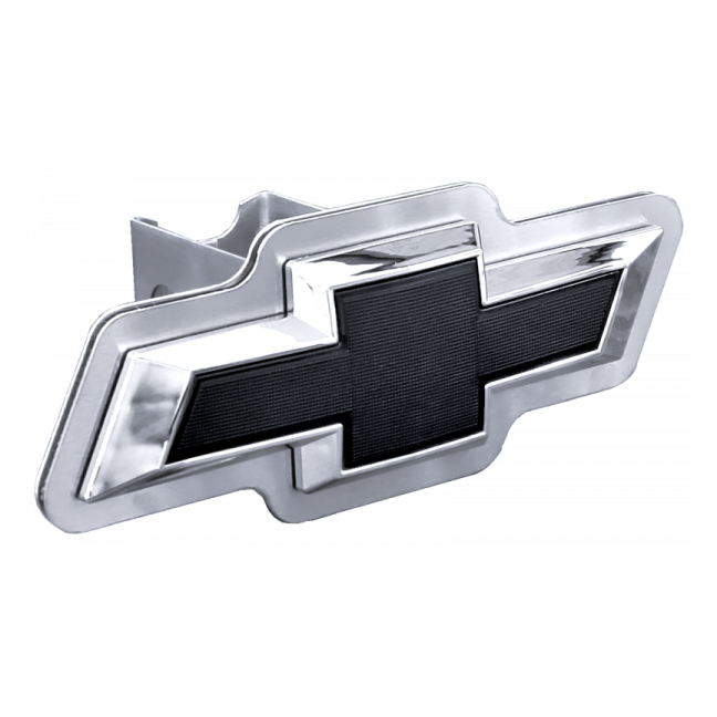 Chevrolet Black OEM Class III Hitch Plug – Chrome on Brushed