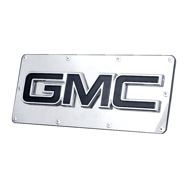 Light Gray GMC OEM Black Class III Hitch Plug – Chrome on Mirrored