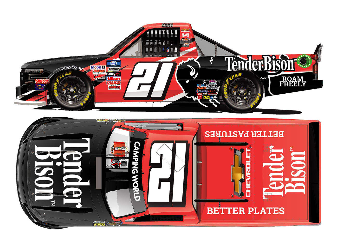 Zane Smith 2021 TenderBison 1:24 Diecast