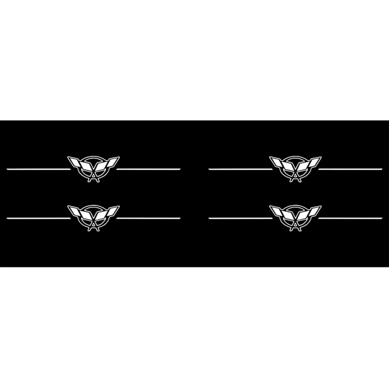 C5 Corvette Tail Light Lens Vinyl Decals - Gloss Black - Cross Flag