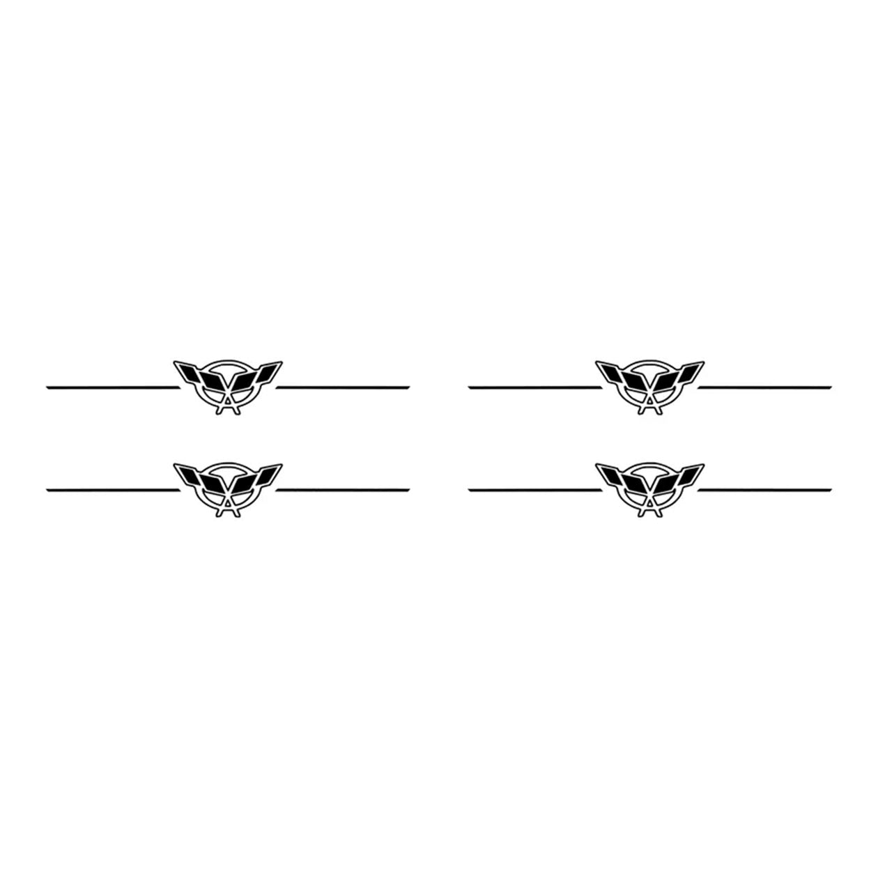 C5 Corvette Tail Light Lens Vinyl Decals - Gloss Black - Cross Flag