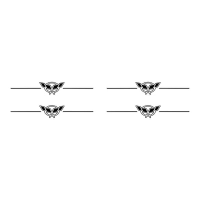 C5 Corvette Tail Light Lens Vinyl Decals - Gloss Black - Cross Flag