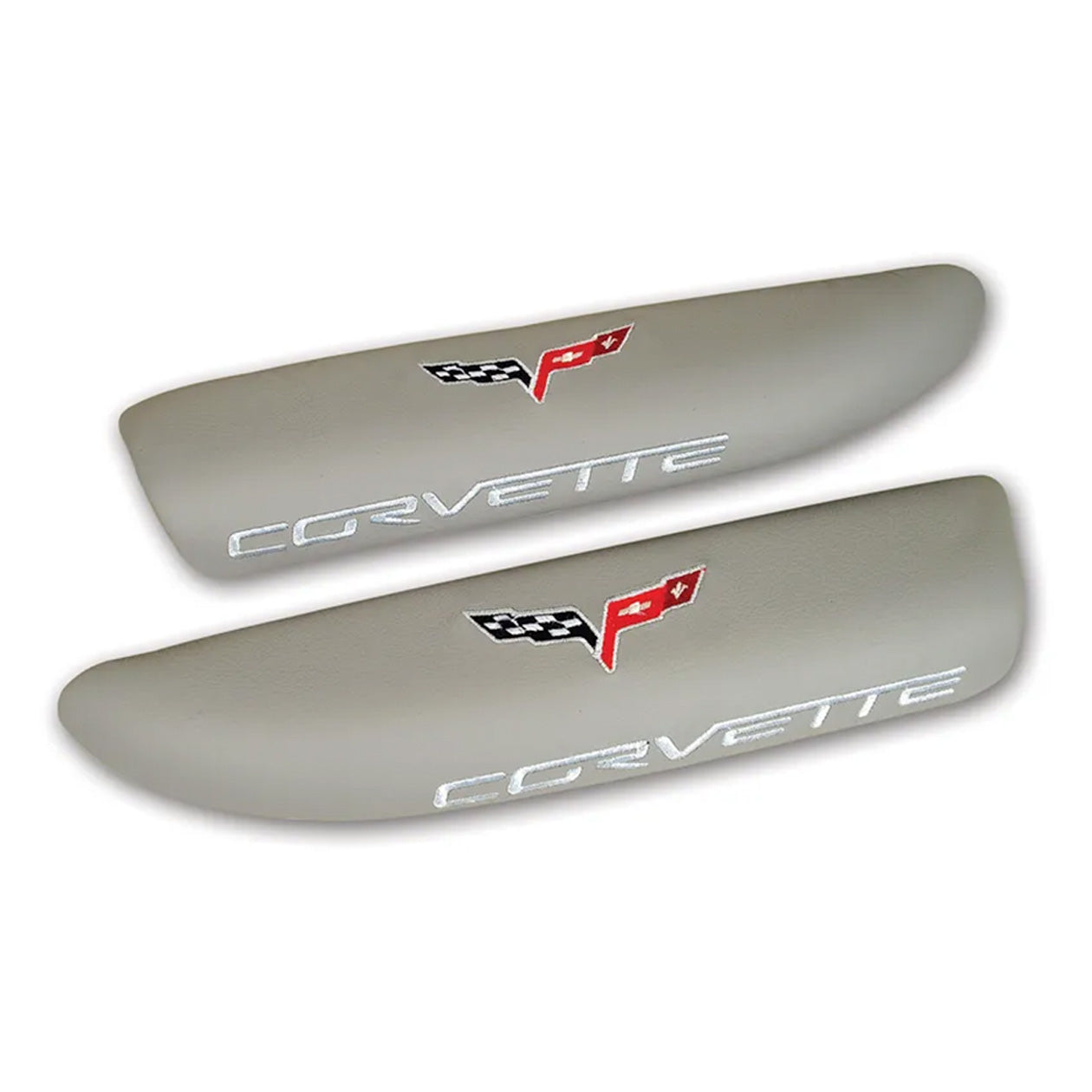 Dark Gray C6 Corvette Embroidered Leather Arm Rest Pads