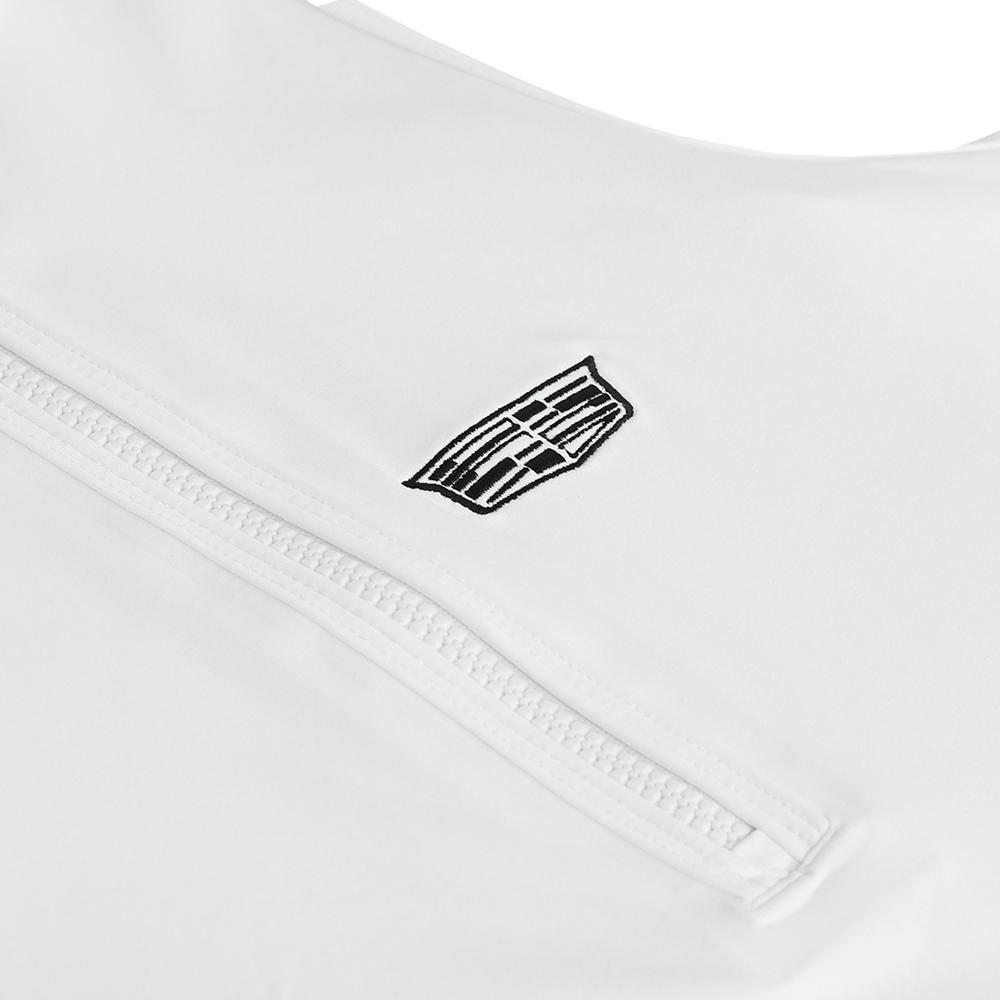 SLEEVELESS MOCK NECK TOP IN MELT - WHITE