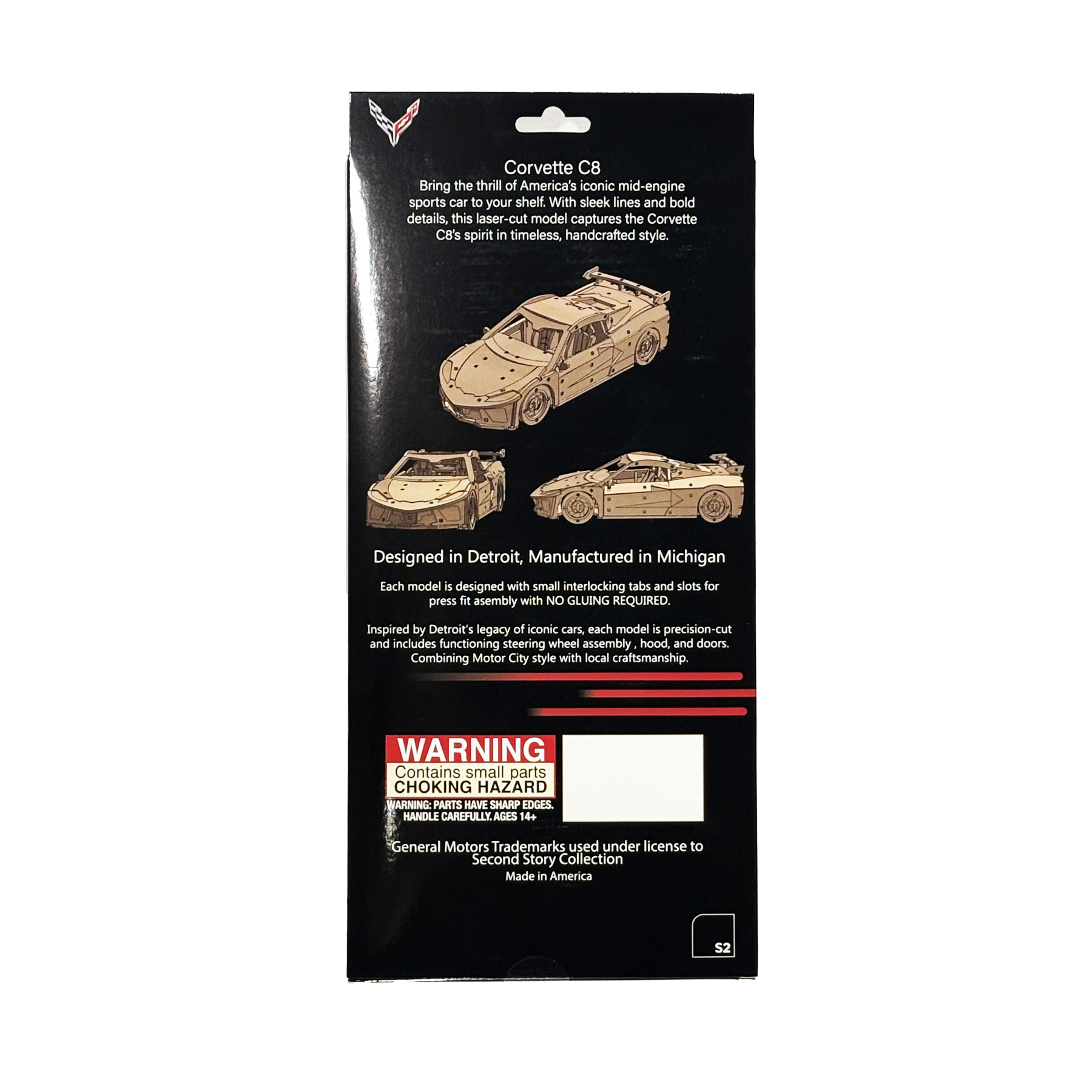 Corvette C8 Snap Together Wooden Model