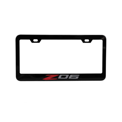 C8 Corvette License Plate Frame - Carbon Fiber Z06 Logo