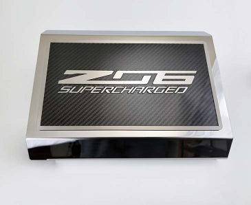 2014-2019 C7 Z06 Corvette Fuse Box Cover Polished Stainless Steel w/Real Carbon Fiber Z06 Top Plate