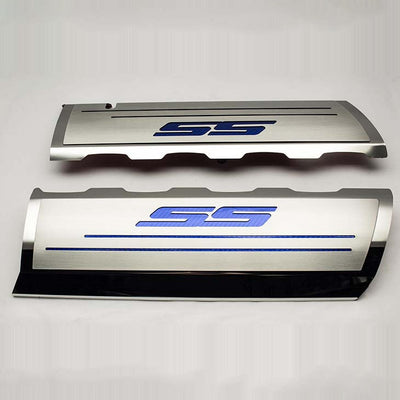 Light Gray 2016-2021 Camaro SS - Fuel Rail Covers w/SS Style Top Plates - Stainless Steel