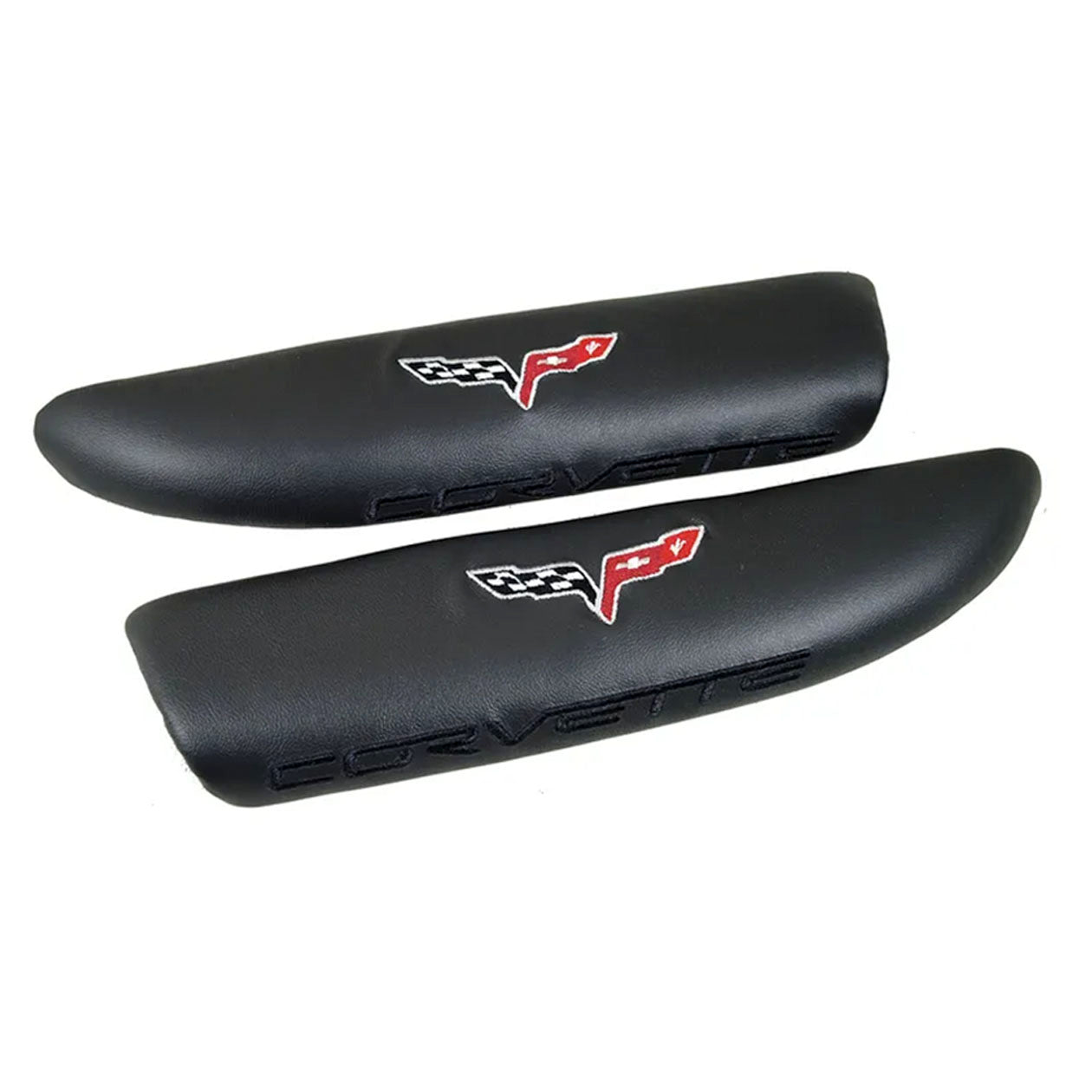 Dark Slate Gray C6 Corvette Embroidered Leather Arm Rest Pads