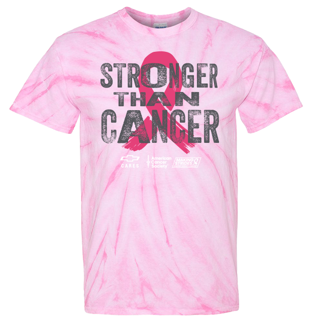 Stronger Than Cancer Cyclone Pinwheel Tie-Dyed Pink T-Shirt