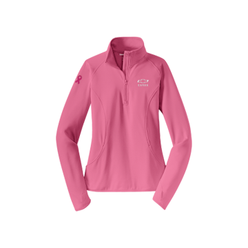 Ladies Chevy Bowtie w/ Pink Ribbon 1/4 Zip Jacket